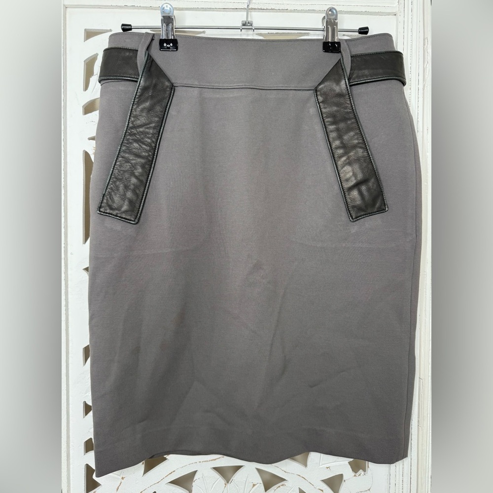Mackage Charcoal Gray Skirt with Leather Belt Details
